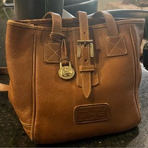 Dooney & Bourke Vintage Leather Double Shoulder Strap Bag